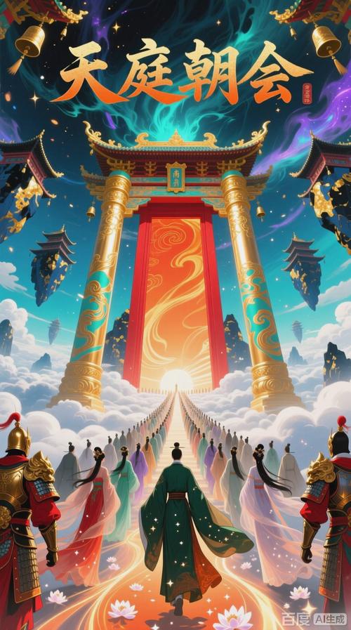 天庭朝会,万仙赴阙的瑰丽画卷